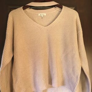 Mock neck cut out sweater